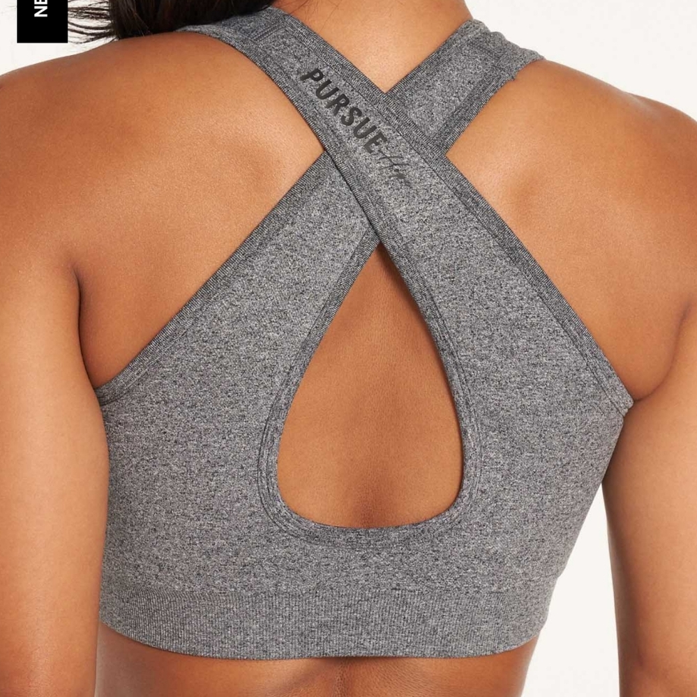 Pursue Fitness Hope Scope Charcoal Sports Bra